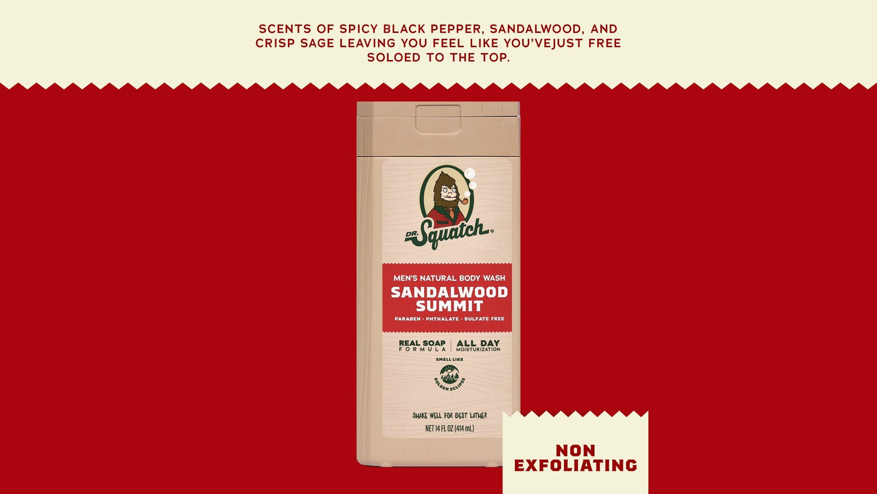 14 oz Sandalwood Summit Body Wash - Classic Shower Bar