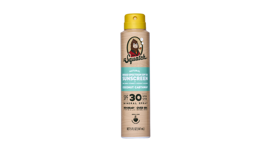 Dr. Squatch Spray Sunscreen | SPF 30 UVA/UVB Protection | Non-Greasy Mineral Sunscreen for Men - Outdoor Shield