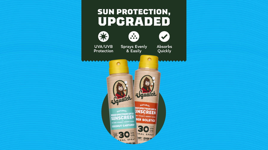 Dr. Squatch Spray Sunscreen 2-Pack | SPF 30 UVA/UVB Protection | Non-Greasy Mineral Sunscreen for Men - Active Shield
